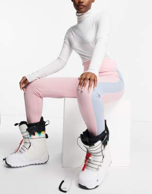 Лыжи & Сноуборд Розовые горнолыжные леггинсы в стиле колор блок Missguided-Розовый цвет
