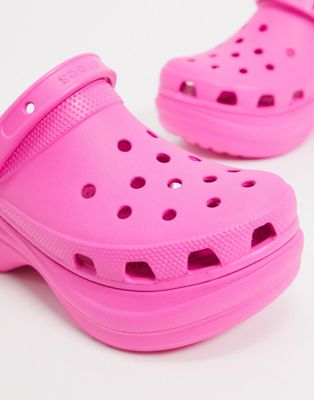 pink crocs platform