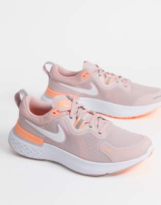 фото Розовые кроссовки nike running react miler-светло-бежевый