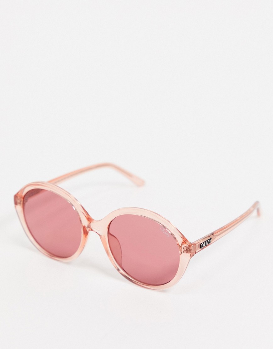 фото Розовые круглые солнцезащитные очки quay australia-розовый