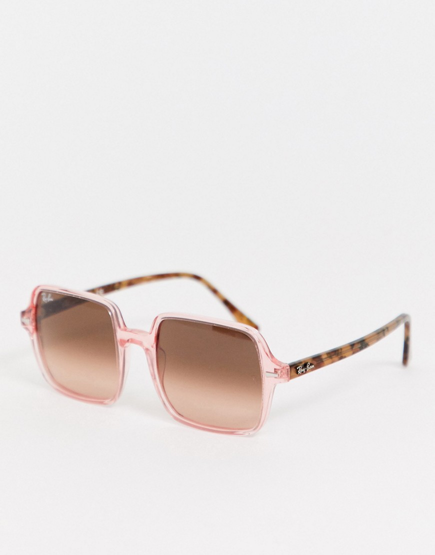 фото Розовые квадратные солнцезащитные oversize-очки ray-ban 0rb1973-розовый
