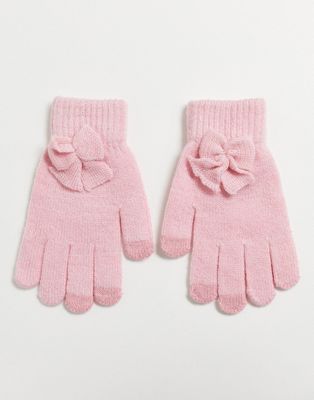 фото Розовые перчатки с бантиками svnx-розовый 7x