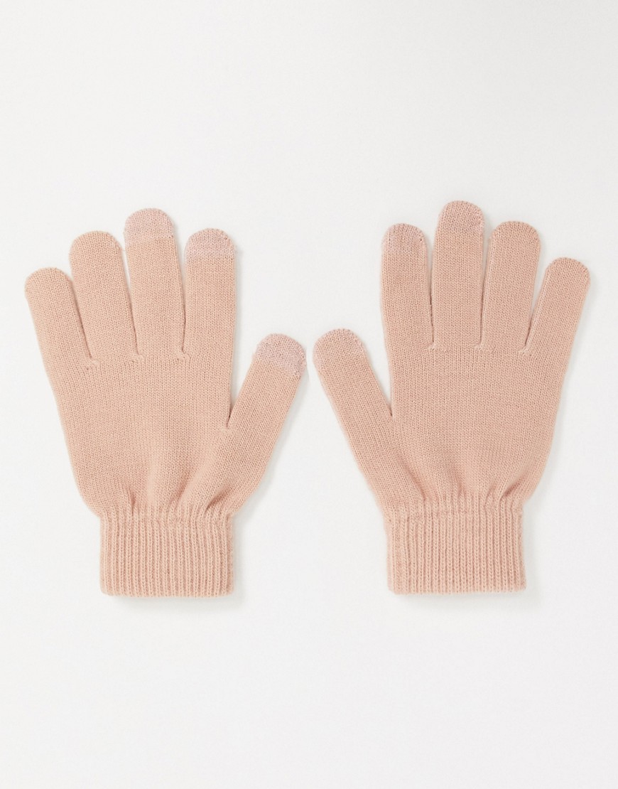 фото Розовые перчатки с отделкой для сенсорных гаджетов svnx-розовый