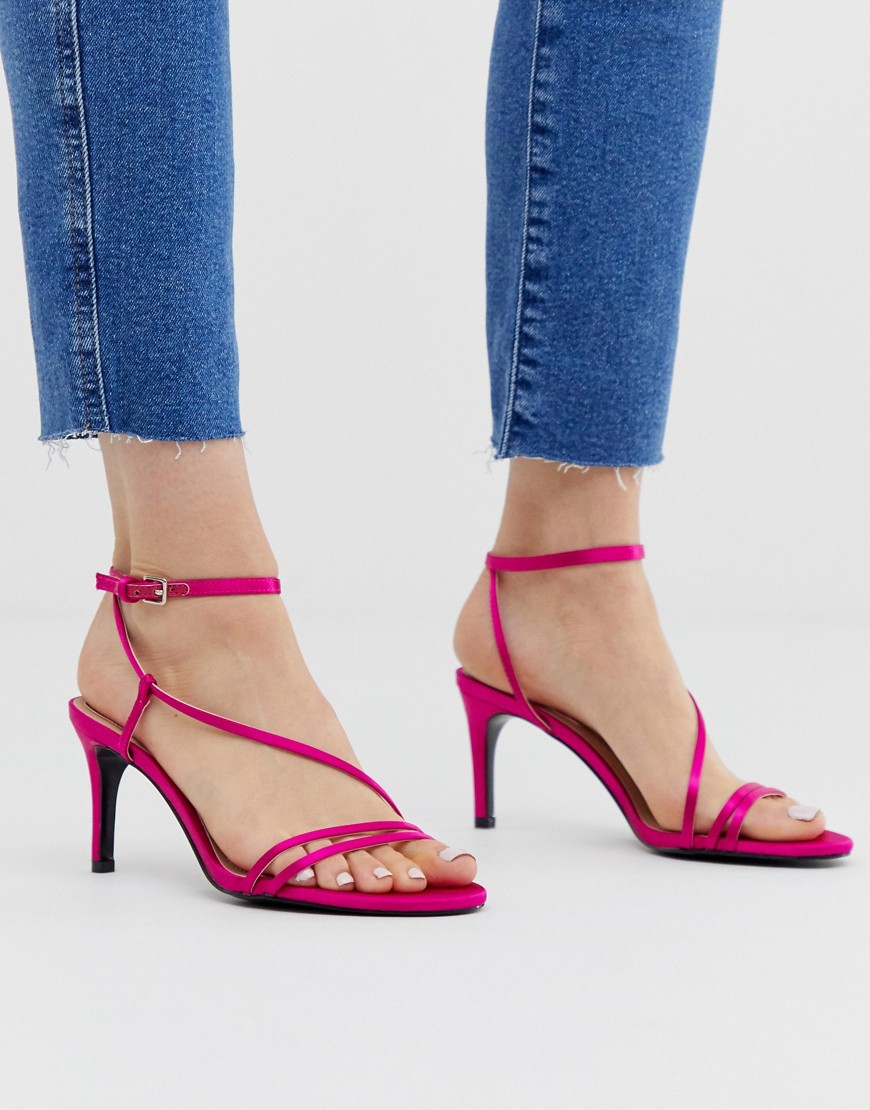 фото Розовые сандалии с ремешками stradivarius-розовый