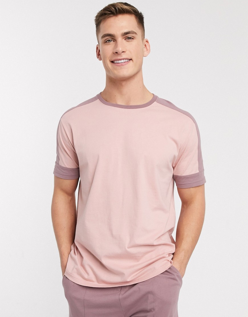 фото Розовые шорты и футболка для дома asos design-розовый