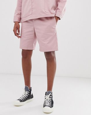 фото Розовые шорты из ткани с добавлением хлопка m.c.overalls-розовый m.c. overalls