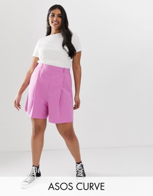 фото Розовые шорты в винтажном стиле asos design curve-розовый asos curve