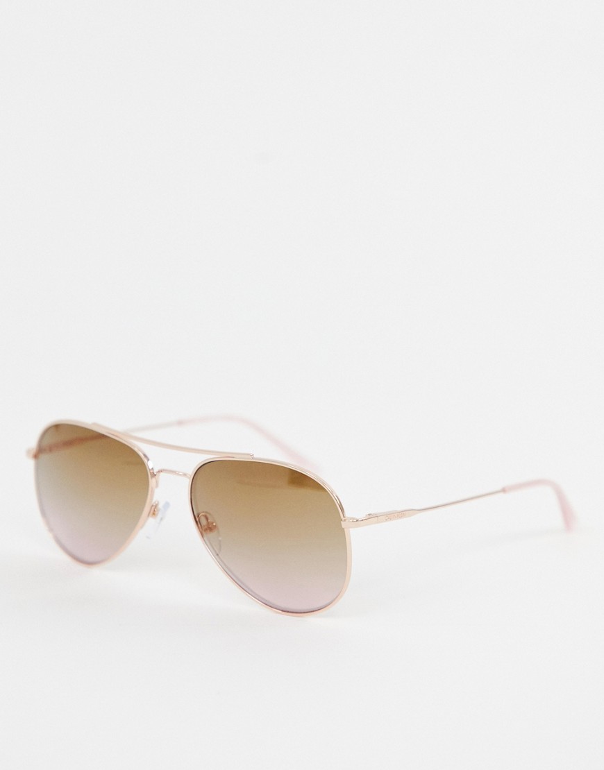 фото Розовые солнцезащитные очки-авиаторы calvin klein ck18105s-розовый