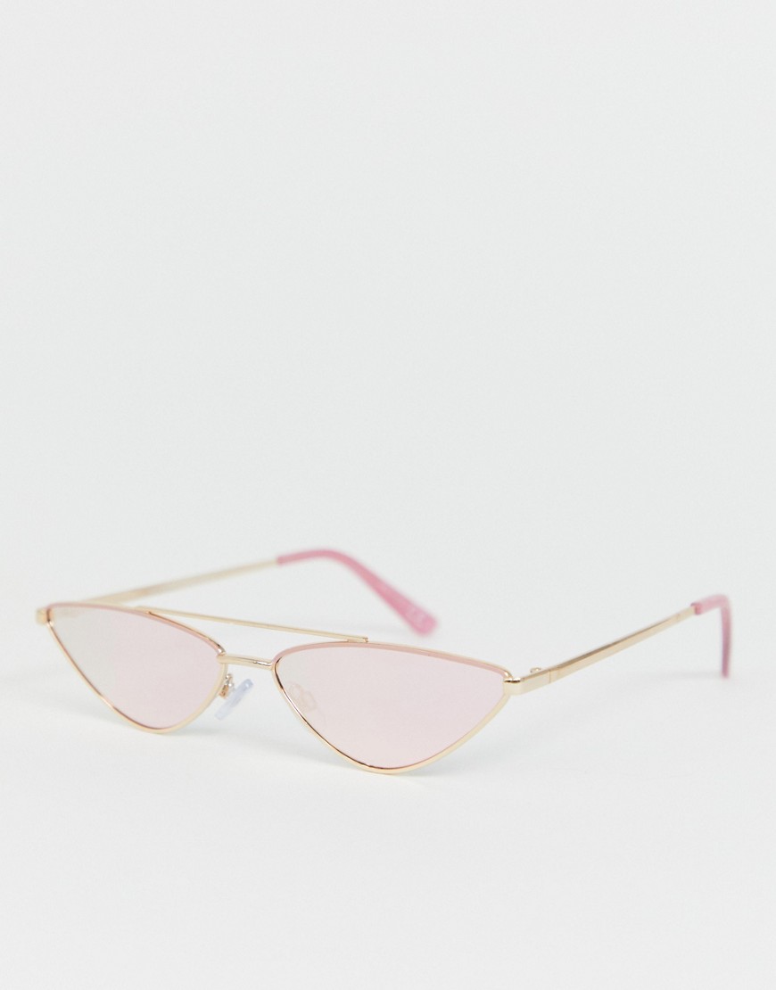 фото Розовые солнцезащитные очки "кошачий глаз" river island-золотой