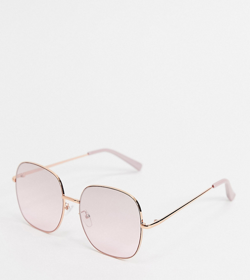 фото Розовые солнцезащитные очки oversized в стиле 70-х new look-розовый