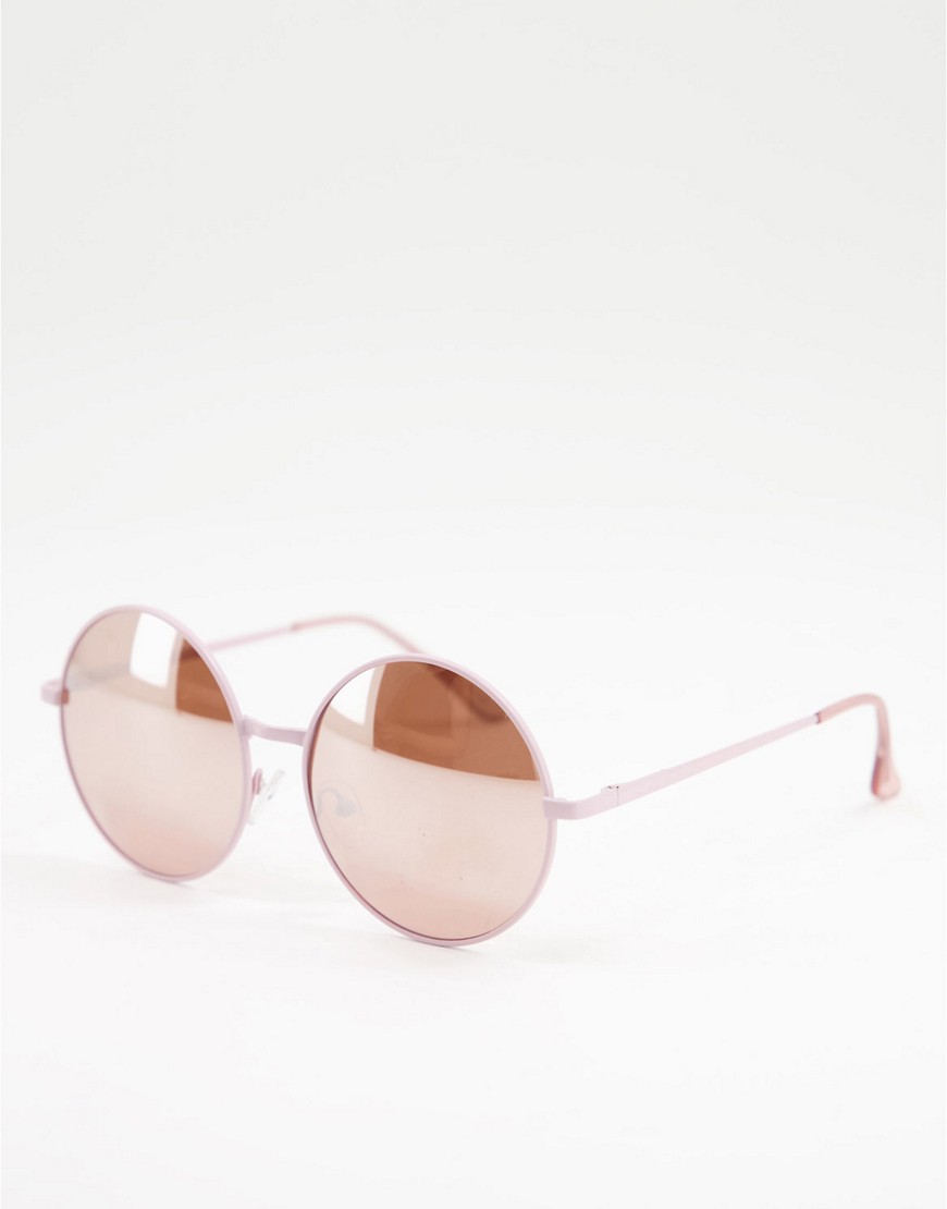 фото Розовые солнцезащитные очки в крупной круглой оправе jeepers peepers-розовый цвет