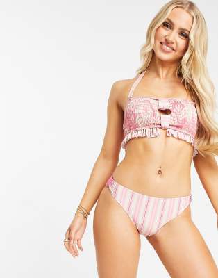 фото Розовые трусы-бикини из ткани сирсакер juicy couture call me sunshine-розовый цвет