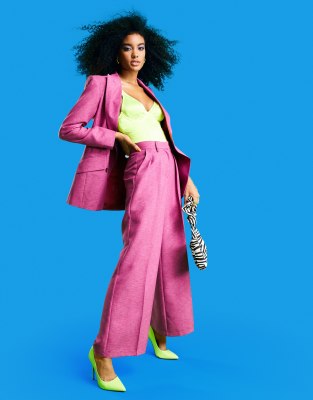 Юбка-шорты Розовые узкие брюки прямого кроя ASOS DESIGN-Розовый