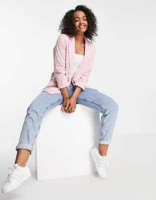   Asos Розовый блейзер от комплекта в клетку New Look-Розовый цвет
