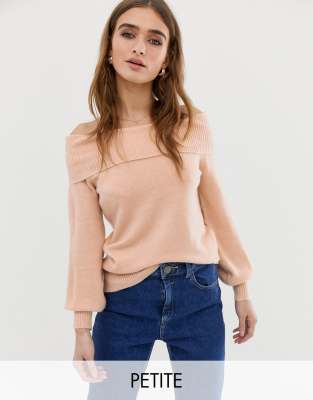 фото Розовый джемпер с открытыми плечами river island petite