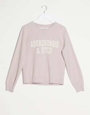 фото Розовый классический топ с логотипом abercrombie & fitch