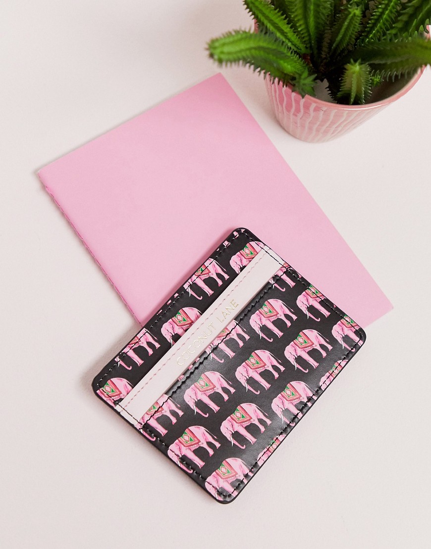 фото Розовый кошелек для карт с принтом coconut lane-мульти