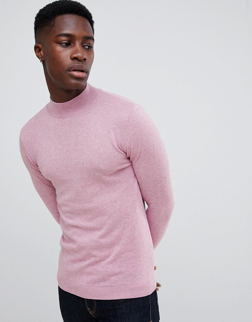 фото Розовый обтягивающий свитер asos design