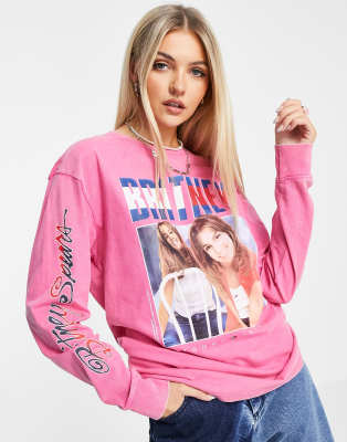 фото Розовый oversized-лонгслив tommy jeans x music edition britney spears-розовый цвет