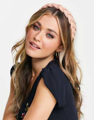 Аксессуары для волос  Asos Розовый плетеный ободок из полиуретана My Accessories-Коричневый цвет