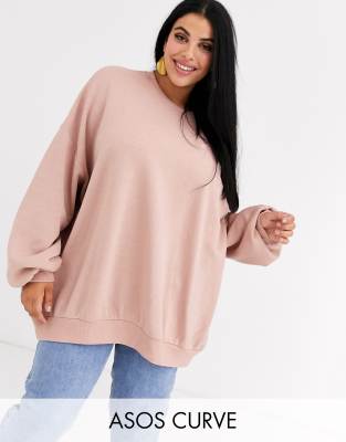 фото Розовый свитшот oversized asos design curve asos curve