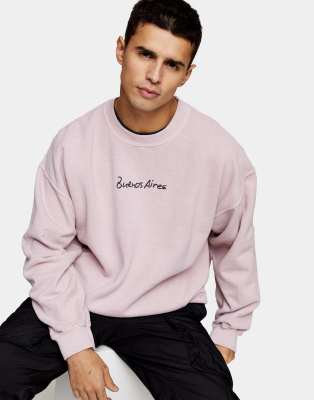 фото Розовый свитшот с принтом "buenos aires" topman-розовый цвет