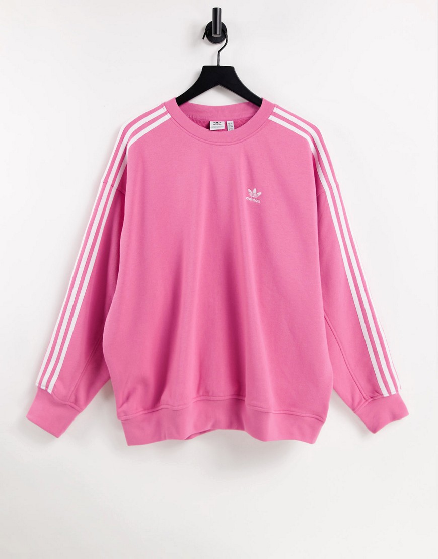 Розовый свитшот с тремя полосками Adicolor-Розовый цвет Adidas 11610285