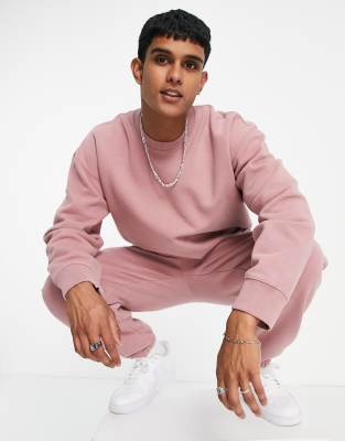 фото Розовый свитшот в стиле oversized от комплекта topman-фиолетовый цвет