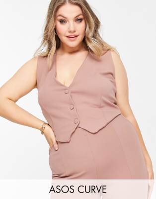 фото Розовый трикотажный жилет asos design curve asos curve