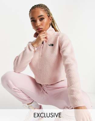 Розовый укороченный топ из флиса и шерпы The North Face – эксклюзивно для ASOS-Розовый цвет