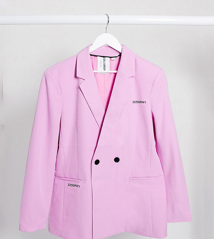 фото Розовый пиджак с принтом collusion unisex