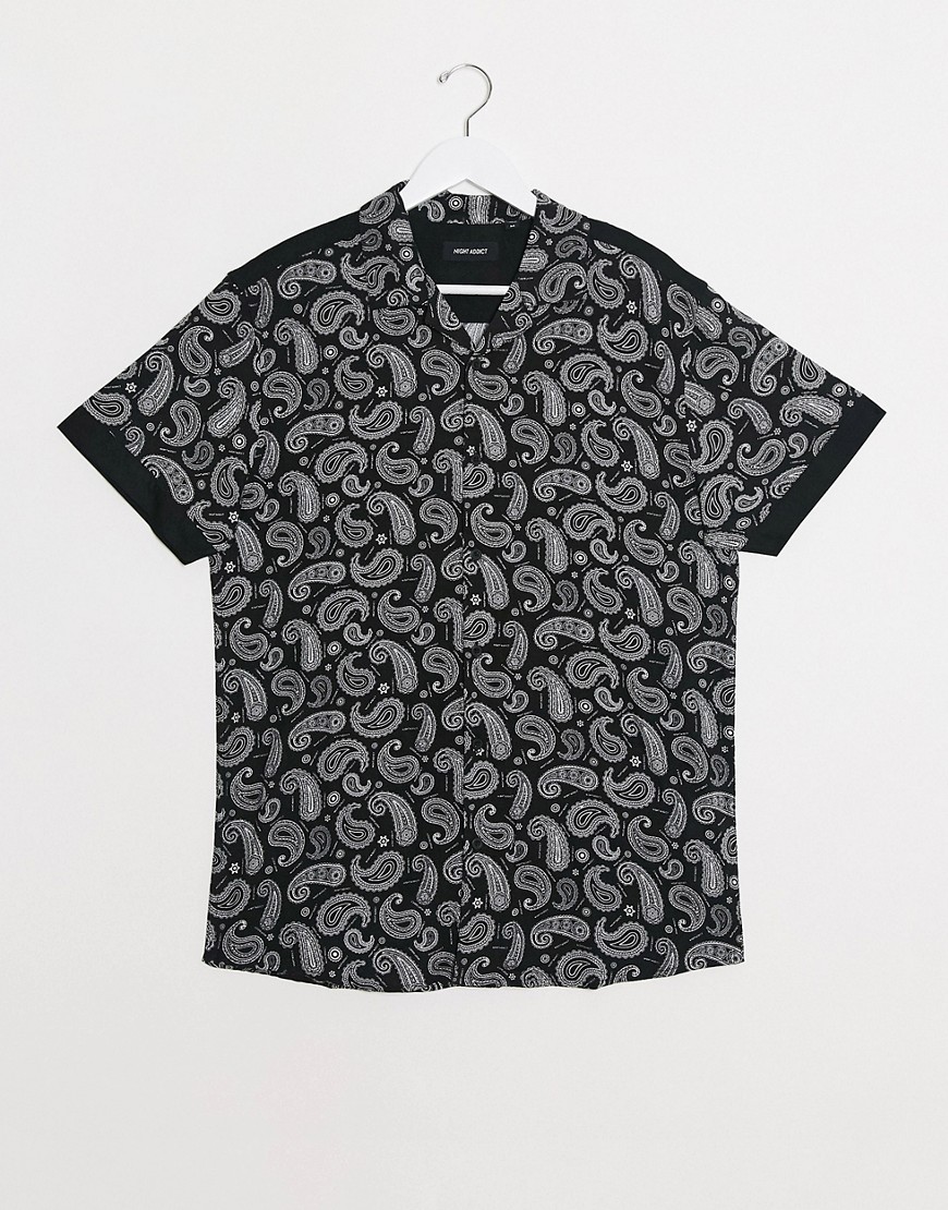 фото Рубашка от комплекта с короткими рукавами и принтом пейсли night addict-черный