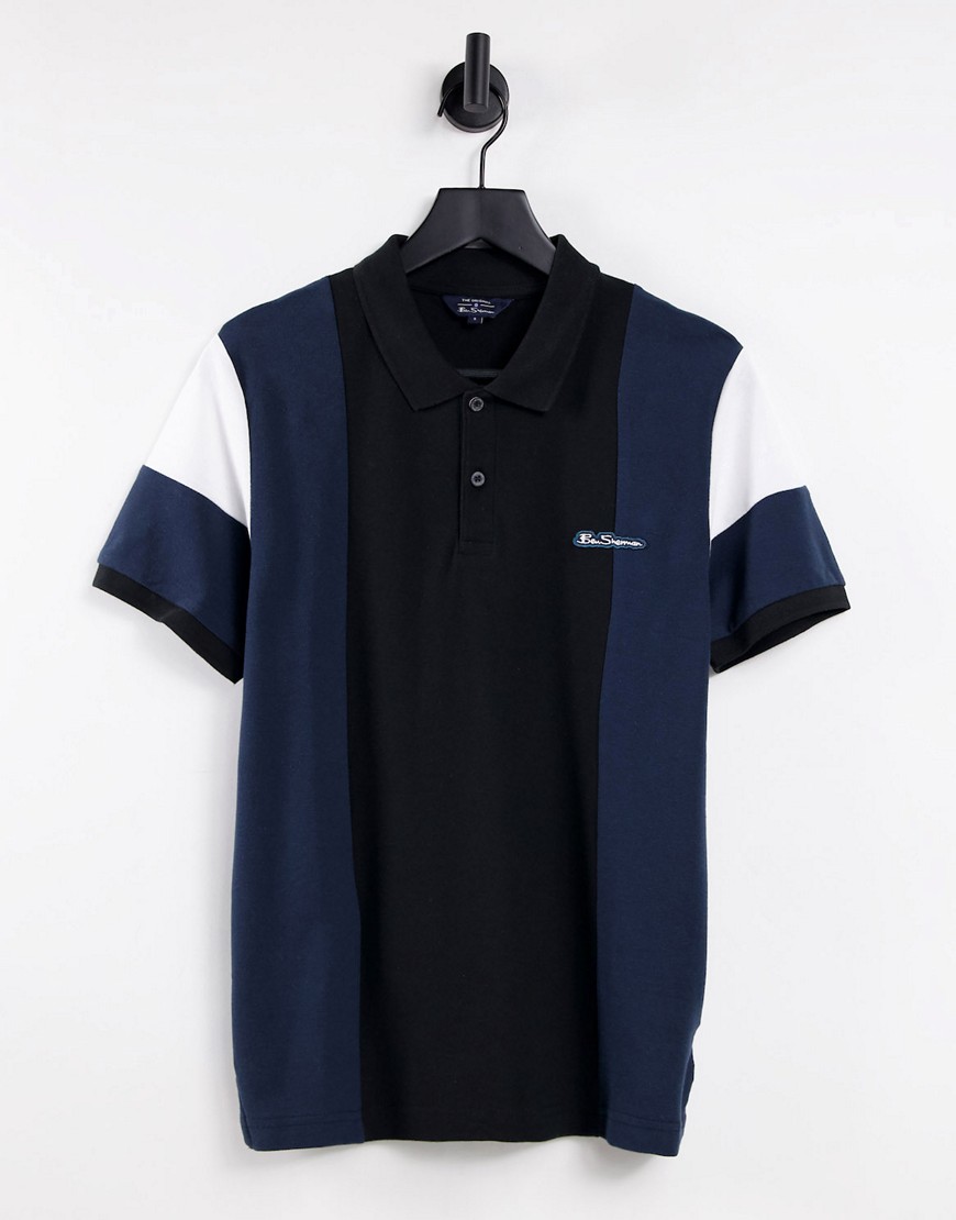 Рубашка-поло в стиле колор блок с вертикальным рисунком -Черный цвет Ben Sherman 12037277