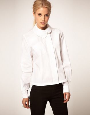 фото Рубашка с асимметричным воротником asos-белый asos design