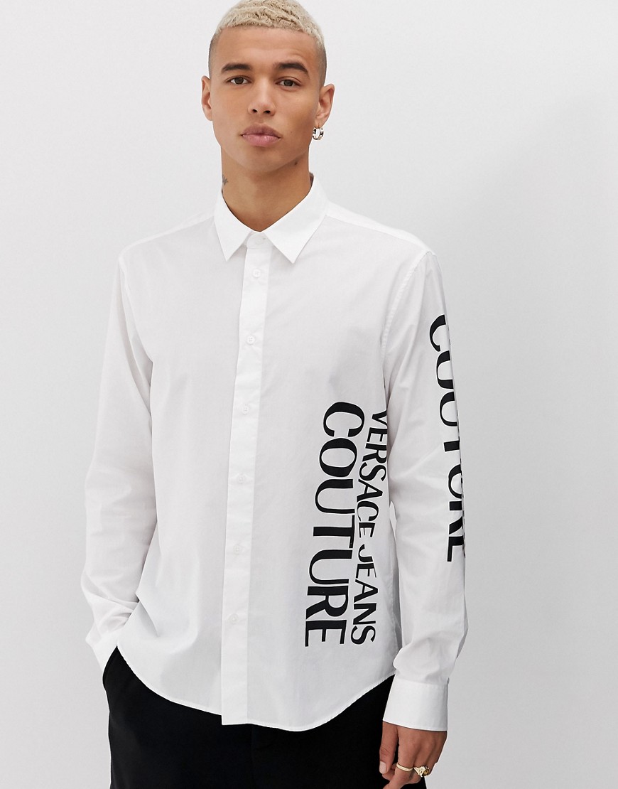 фото Рубашка с логотипом сбоку versace jeans couture-белый