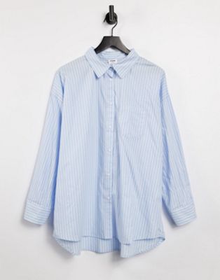 фото Рубашка в синюю полоску в винтажном стиле cotton:on-голубой