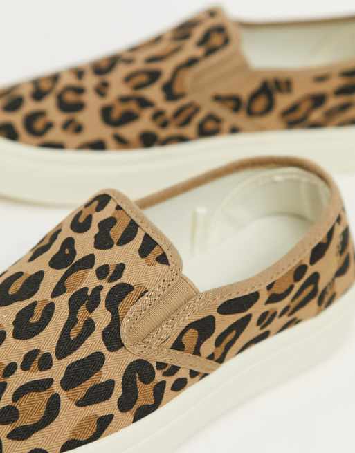 Leopard print cheap slip on trainers