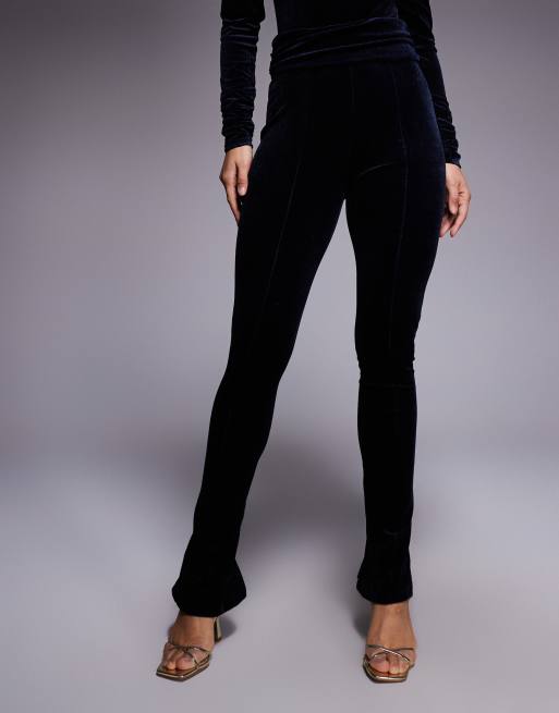 Ruched & Ready high waisted sculpting velvet leggings in navy (part of a set), 5 of 5