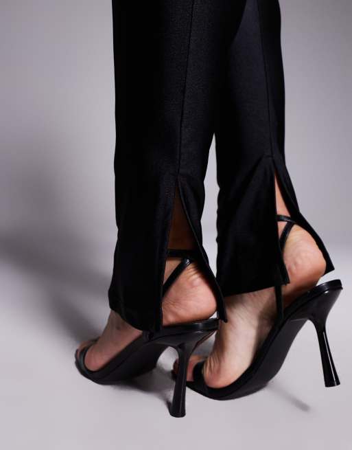 Ruched & Ready - Legging d'ensemble sculptant ultra brillant avec couture à l'avant et fente à l'arrière - Noir, 2 de 5
