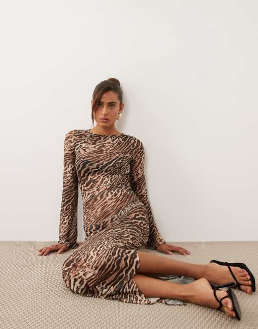 knee length dresses for ladies Elle Rebel Leopard Sequin Golden Goddess Dress