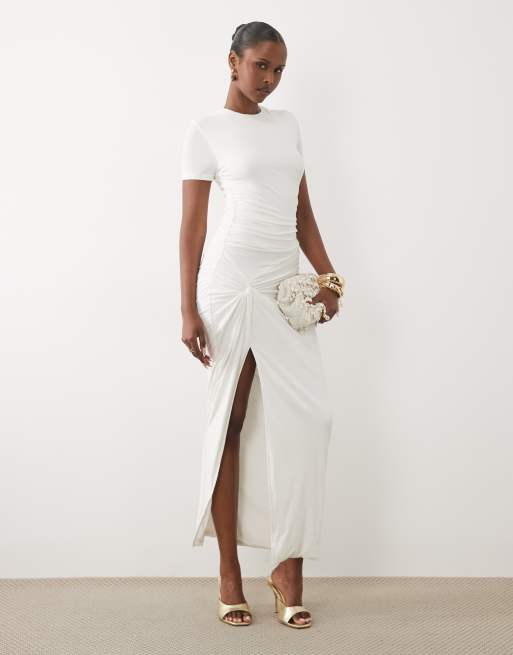 jersey t shirt maxi dress AKIRA City Girl Layered Jersey Maxi Dress | Black