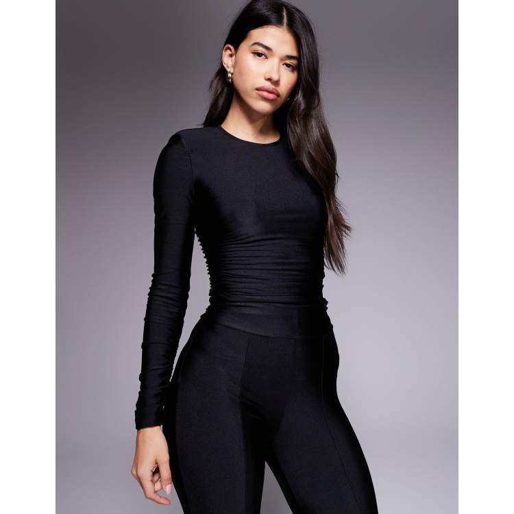 トップス TR34228 S ruched sculpt body lace black THEREDTHREAD / ザレッドスレッド】S ruched sculpt body lace