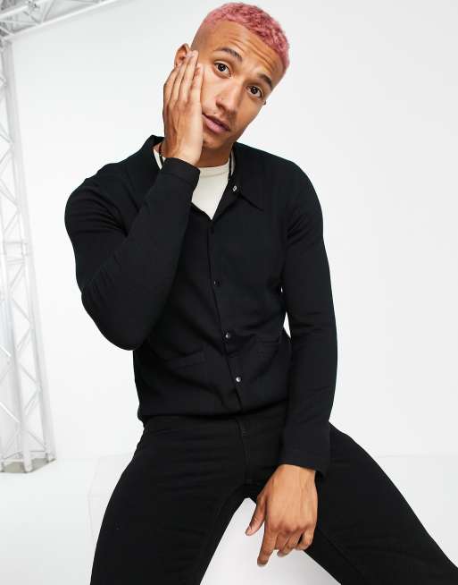 Rudie boxy fit collared button through cardigan