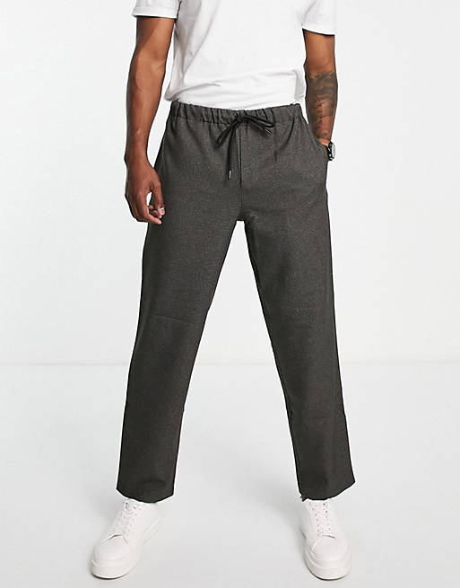 Rudie grey puppytooth oversized elasticated waistband suit trousers