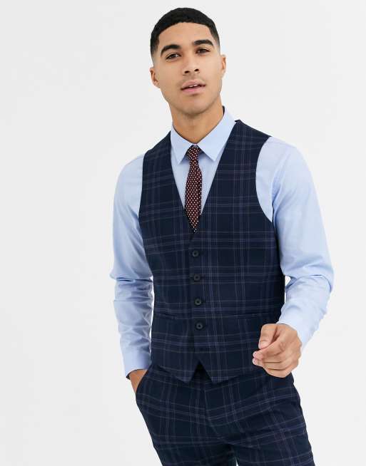 Rudie Heritage Check Skinny Fit Suit Vest Asos