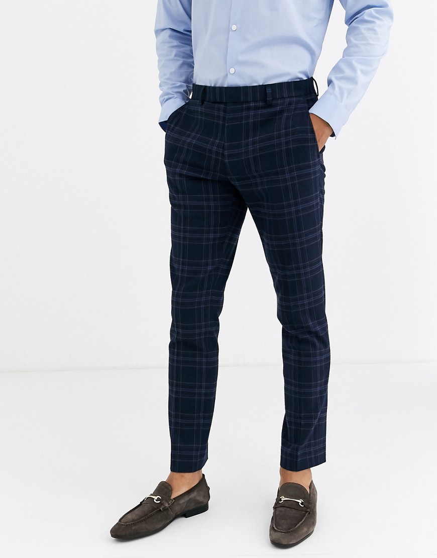 Rudie - Heritage-ternede habitbukser med skinny pasform-Marineblå