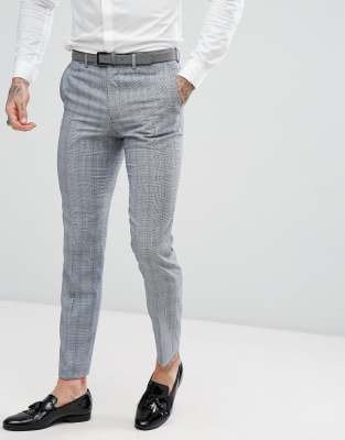 checkered slim fit trousers