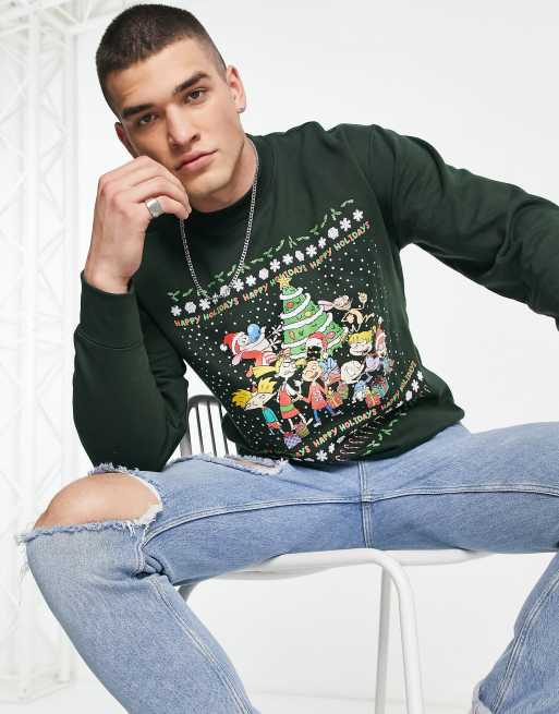 Rugrats christmas sweatshirt in green ASOS