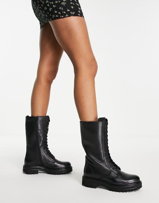 Bottes mi mollet clearance cuir