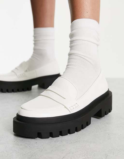 Rule London Exclusive Faith cleated loafters in white | ASOS